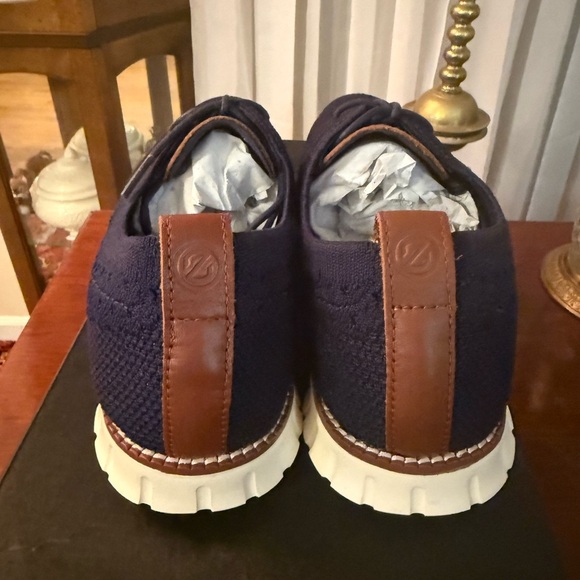 Cole Haan Zerogrand Stitchlite Men's Navy Marine Ivory Knit Casual Shoes NIB 10 - Picture 4 of 5